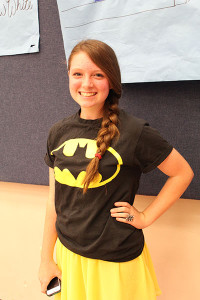 Allison McCain 9: Batman " I chose this because it was my only shirt"